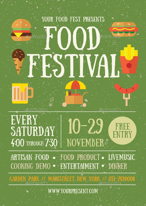 Food Festival Flyer, Print Templates GraphicRiver